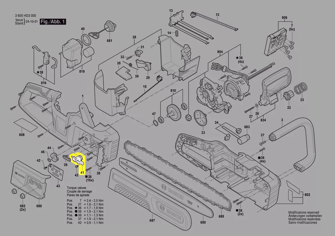 dispositif réglage tension chaîne réf. 1 617 S02 0SN Bosch